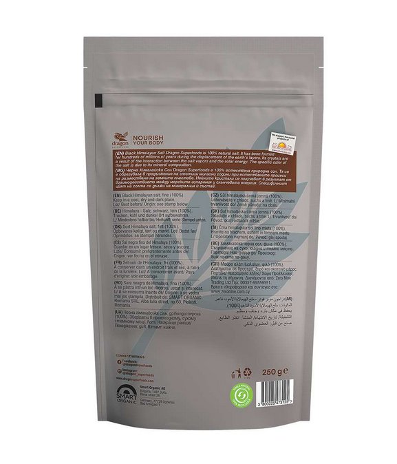 Sal negra del Himalaya fina DRAGON SUPERFOODS 250g - Foody