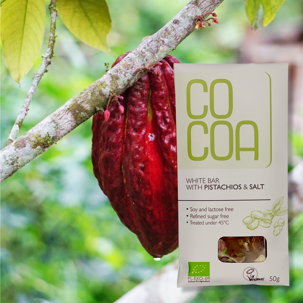 COCOA Tableta Blanco Pistacho & Sal de Himalaya 50g BIO/Organic