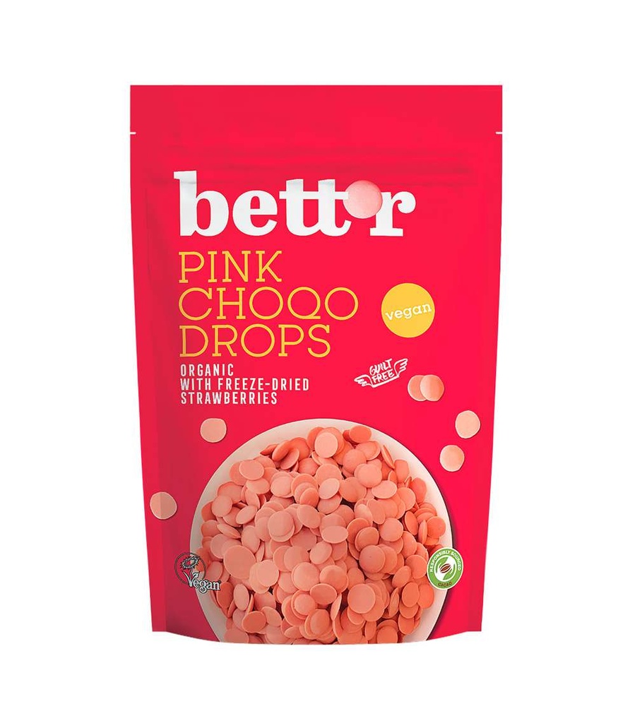 Bett'r  Drops de chocolate rosa 200g Bio