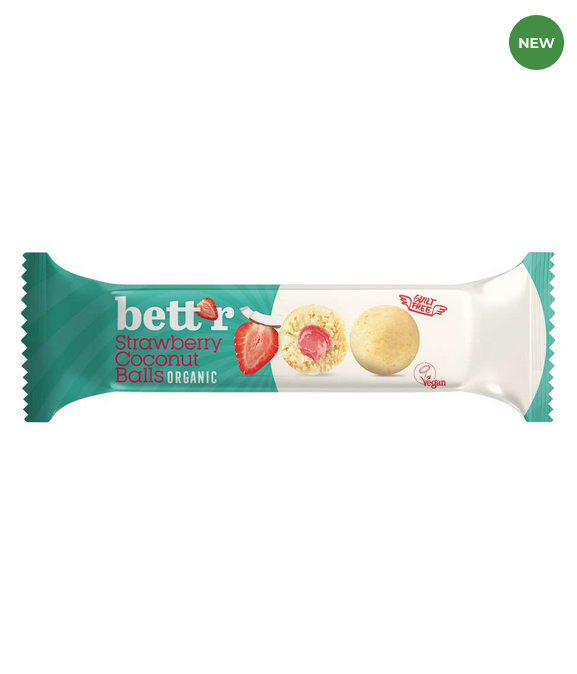 Bett'r Bolitas energeticas rellenas de coco y fresa 45g (3x15g) BIO