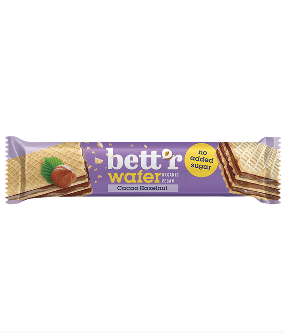 Bett'r wafer relleno gianduja sin azucar añadido 30g BIO