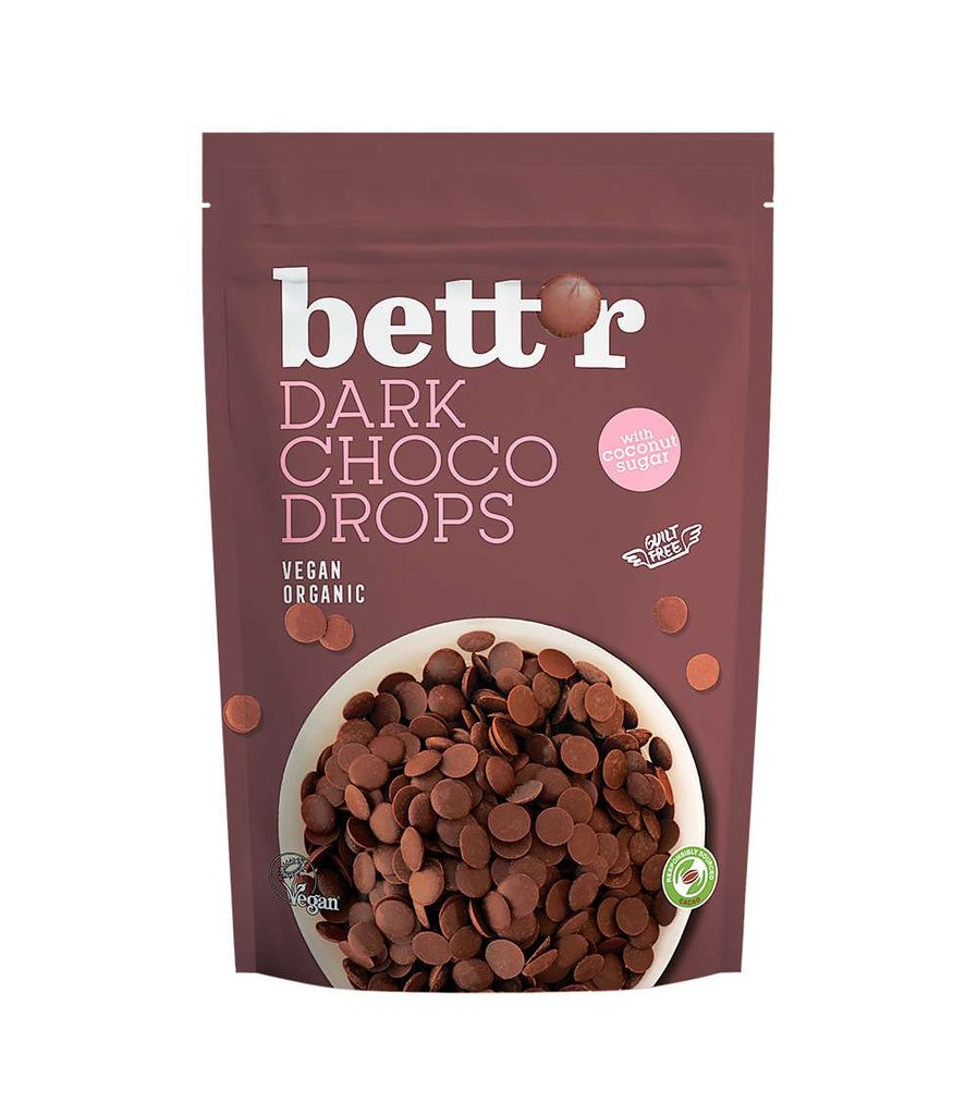 BETT'R Choco drops Dark 250g BIO (NOVEDAD)