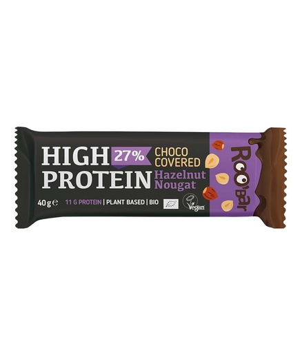 ROOBAR High Protein Avellana con cobertura de chocolate 40g Caja de 16