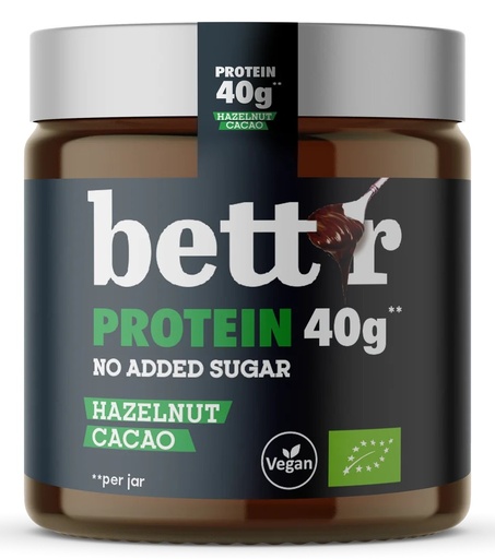BETT'R Crema HIGH PROTEIN avellana & cacao sin azúcar 250g 