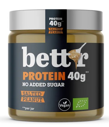 BETT'R Crema HIGH PROTEIN cacahuete salado sin azúcar 250g BIO